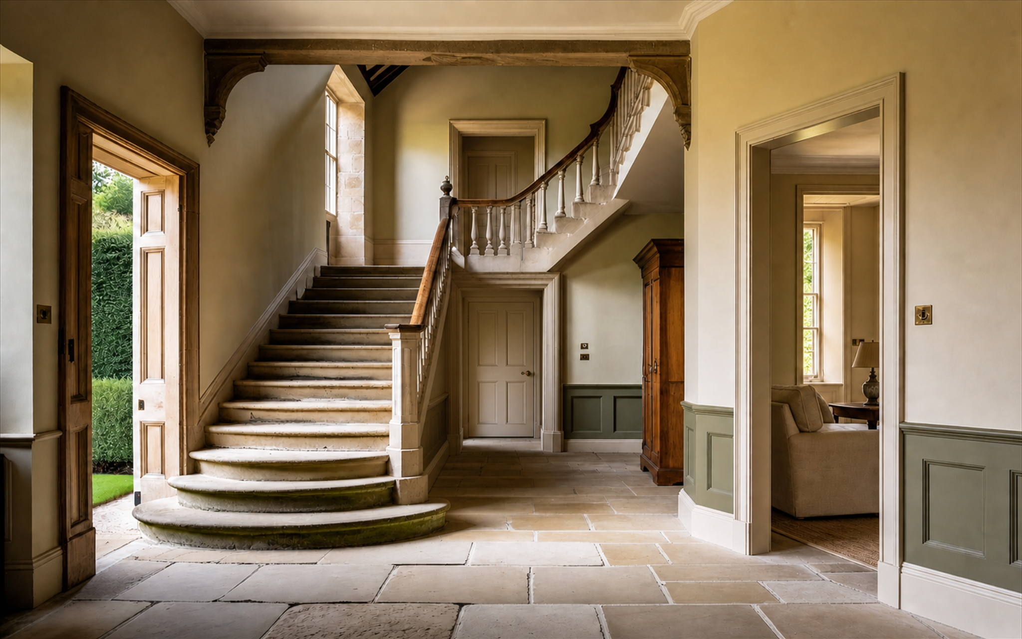 Elegant staircase in a refined period property